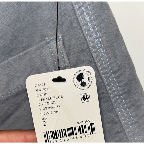 NWT Free People Pearl Blue High Time Kick Flare Mid Rise Slim Fit Pant Women siz - Picture 6 of 12